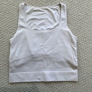 DSG White Ribbed Scoop Neck Tank